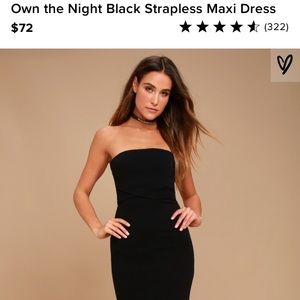 Own the Night Black Strapless Maxi Dress LuLu’s